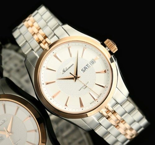 geleiman 格雷曼 手表男精钢带石英表瑞士机芯男表商务表休闲双日历